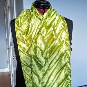 Cejon Textured Lime Green Velvet Oblong Scarf